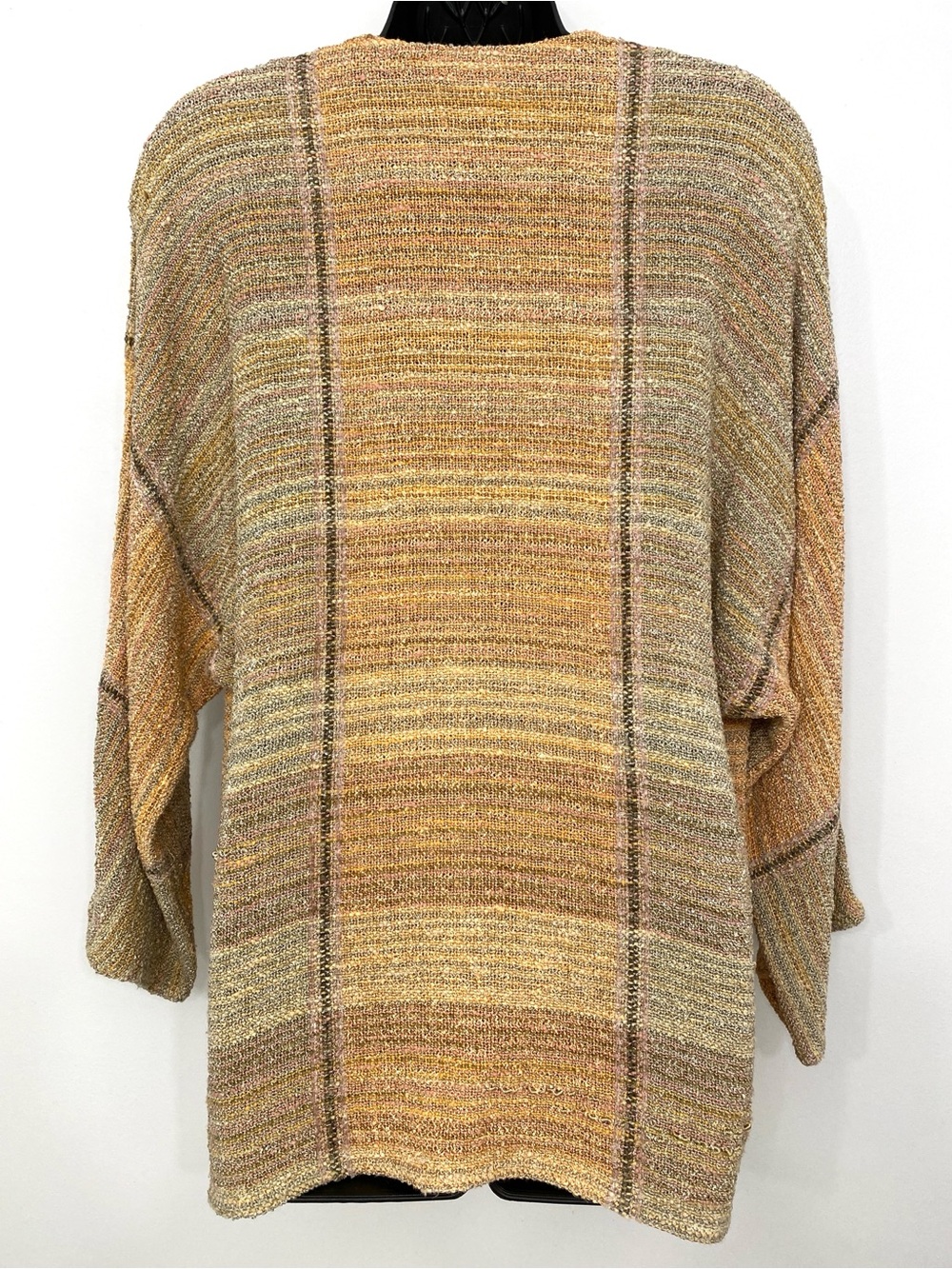Vintage Zonda Nellis Open Cardigan Multicolour Woven Artisanal Knit S/M Boho - Picture 5 of 14